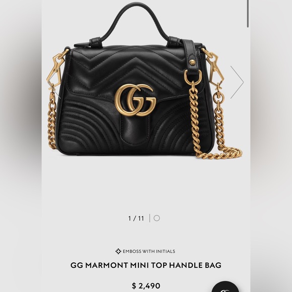 GG MARMONT MINI TOP HANDLE BAG - Picture 2 of 12